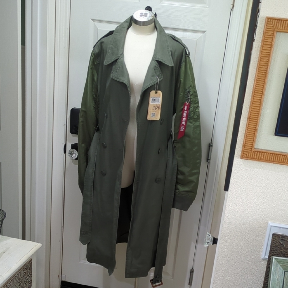 Alpha Industries Mackinaw M-65 Olive/Sage Trench Coat Size XXL